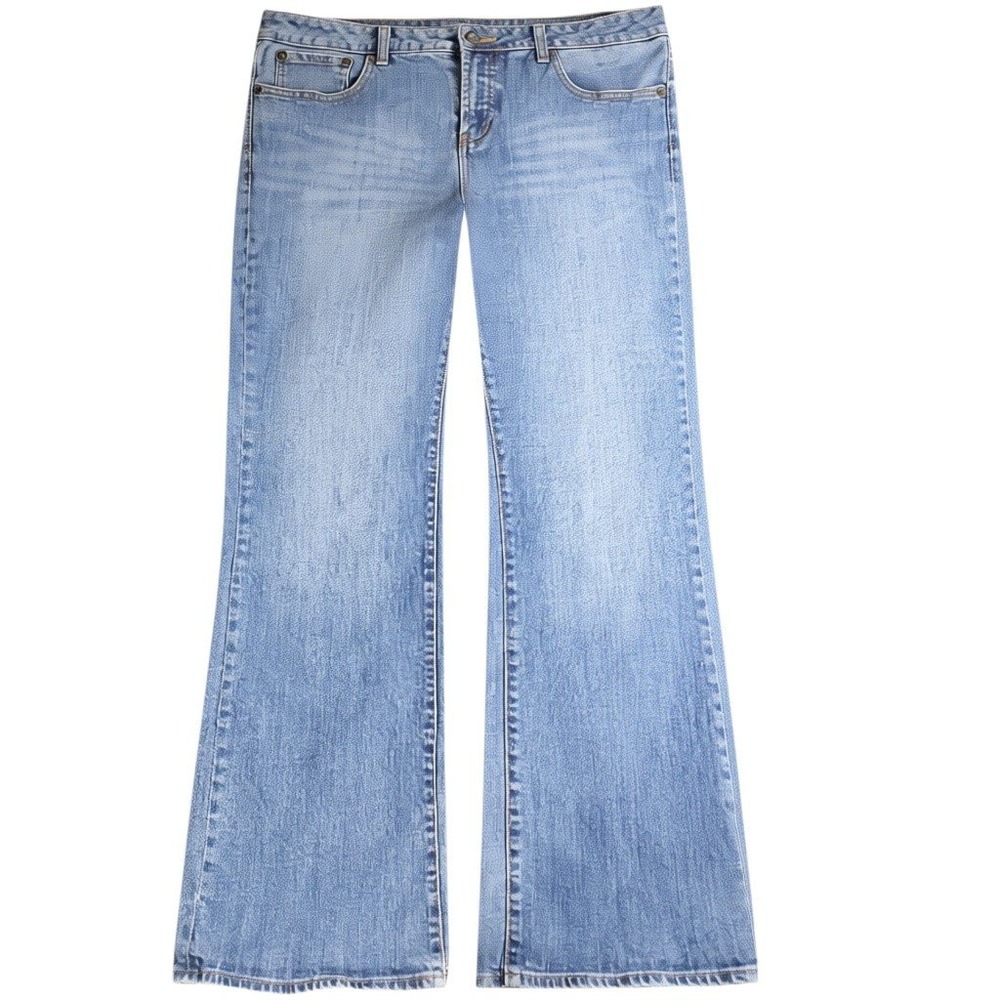 Coldwater Creek Womens Flare Leg Jeans Light Wash Blue Denim Size 16 V100562